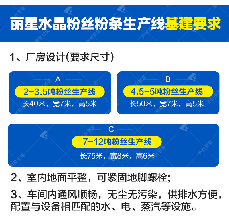 粉丝加工设备基建要求